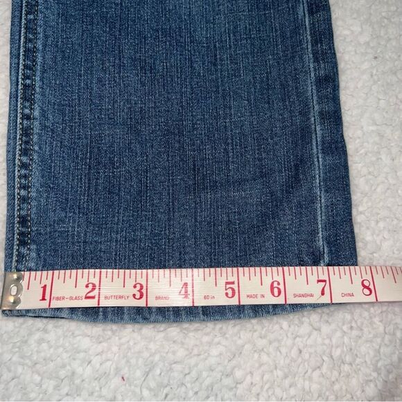 Simply Vera Vera Wang Jean Capris Size 10 Blue Zippered Pockets Utility - Picture 10 of 14